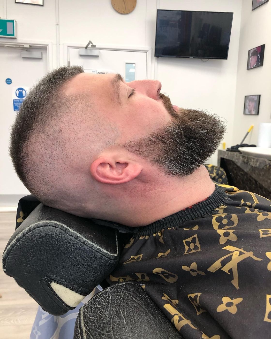 Beard trim and line-up in the chair